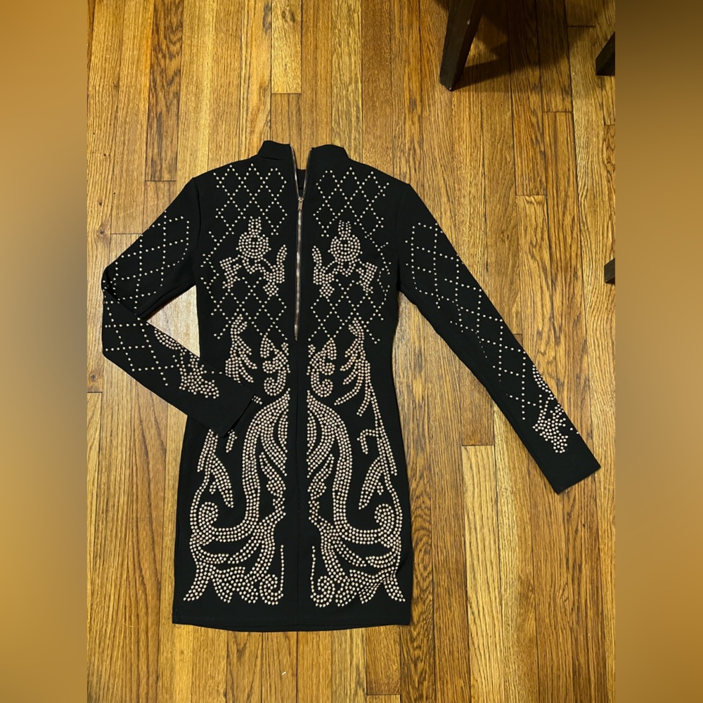 Black Revamped Studded Dress - Picture 4 of 4